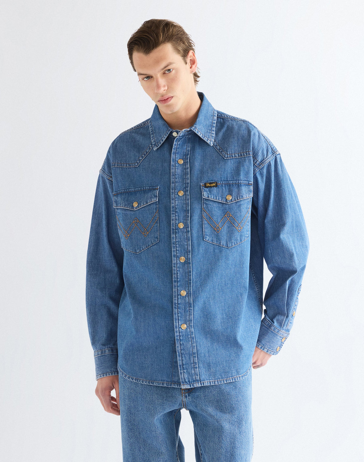 Jeanshemd Super Western in Cowboy Fade