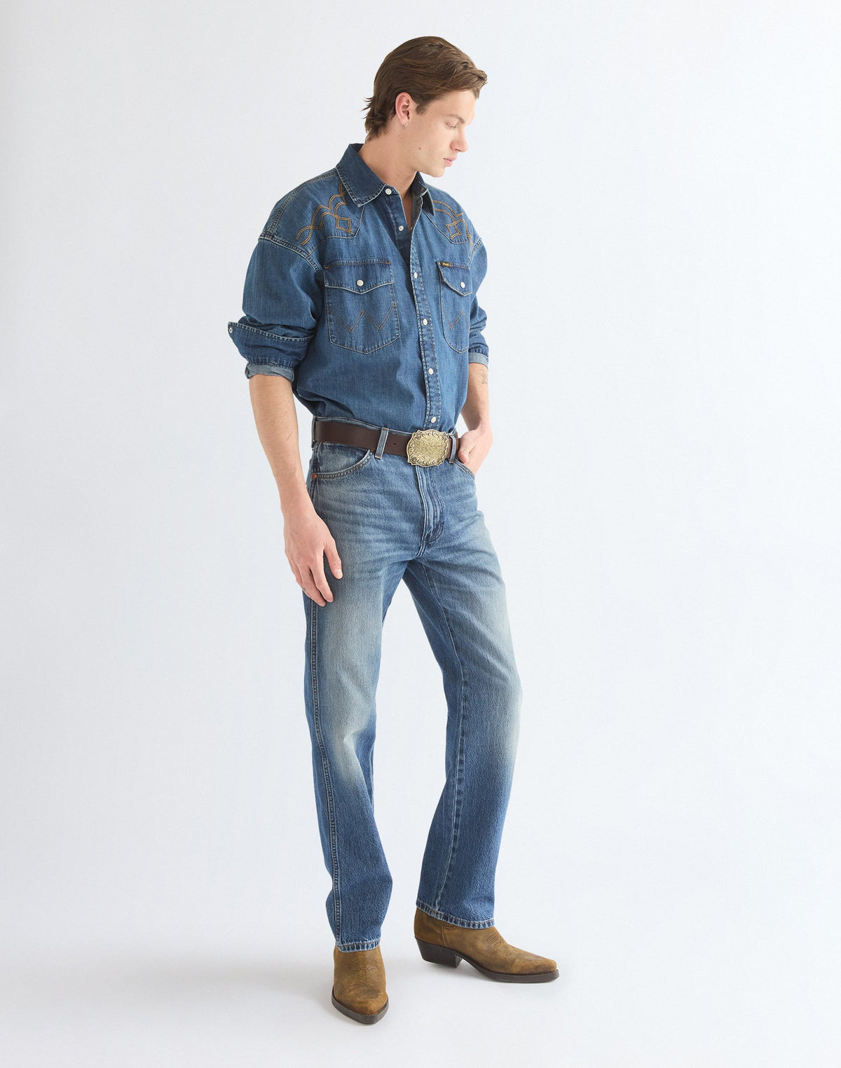 Jeanshemd Western in River Rock
