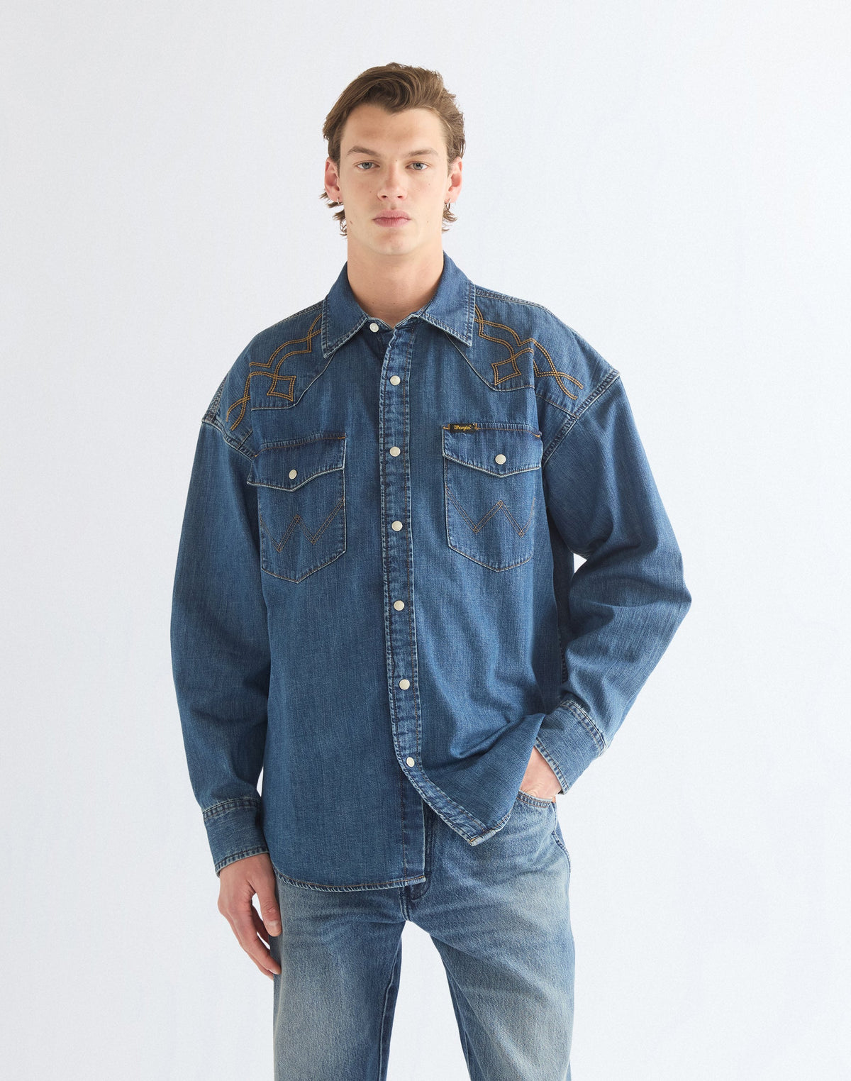 Jeanshemd Western in River Rock