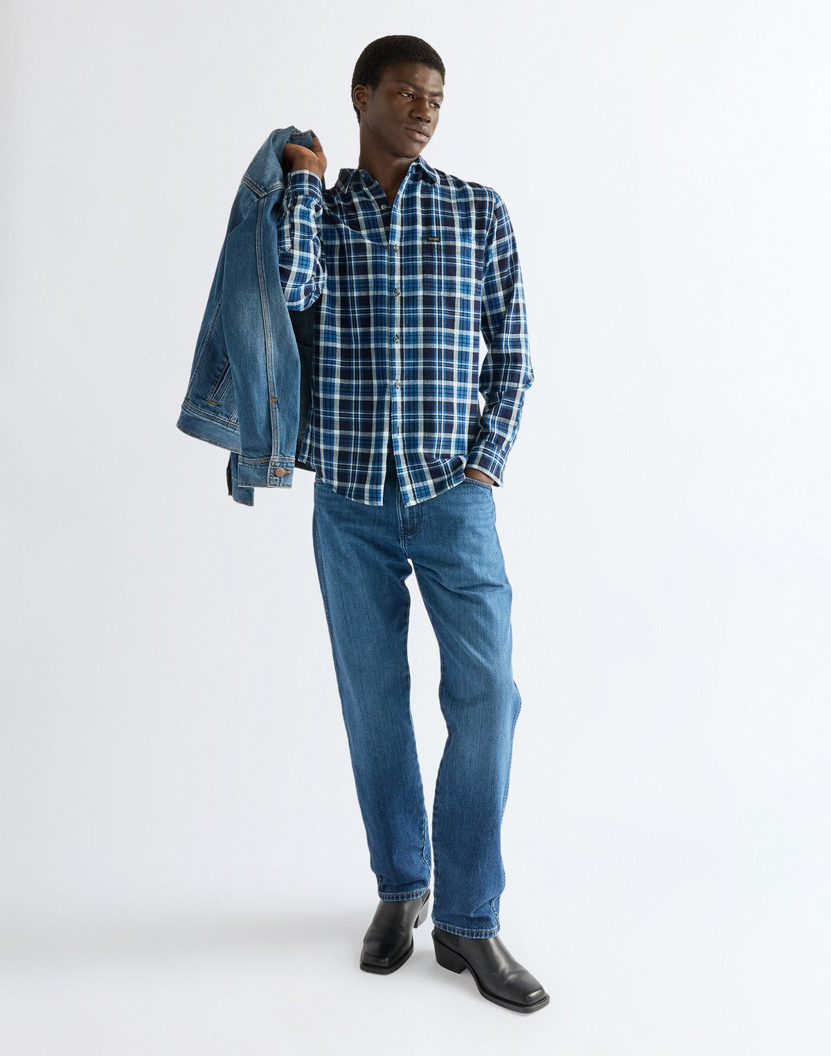 Langarmhemd 1 Pkt in Light Indigo