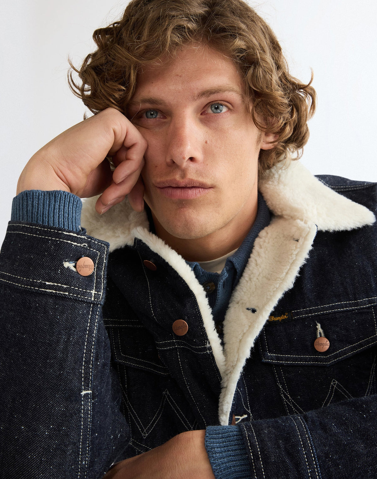 Jeansjacke Sherpa Anti Fit in Night Sky