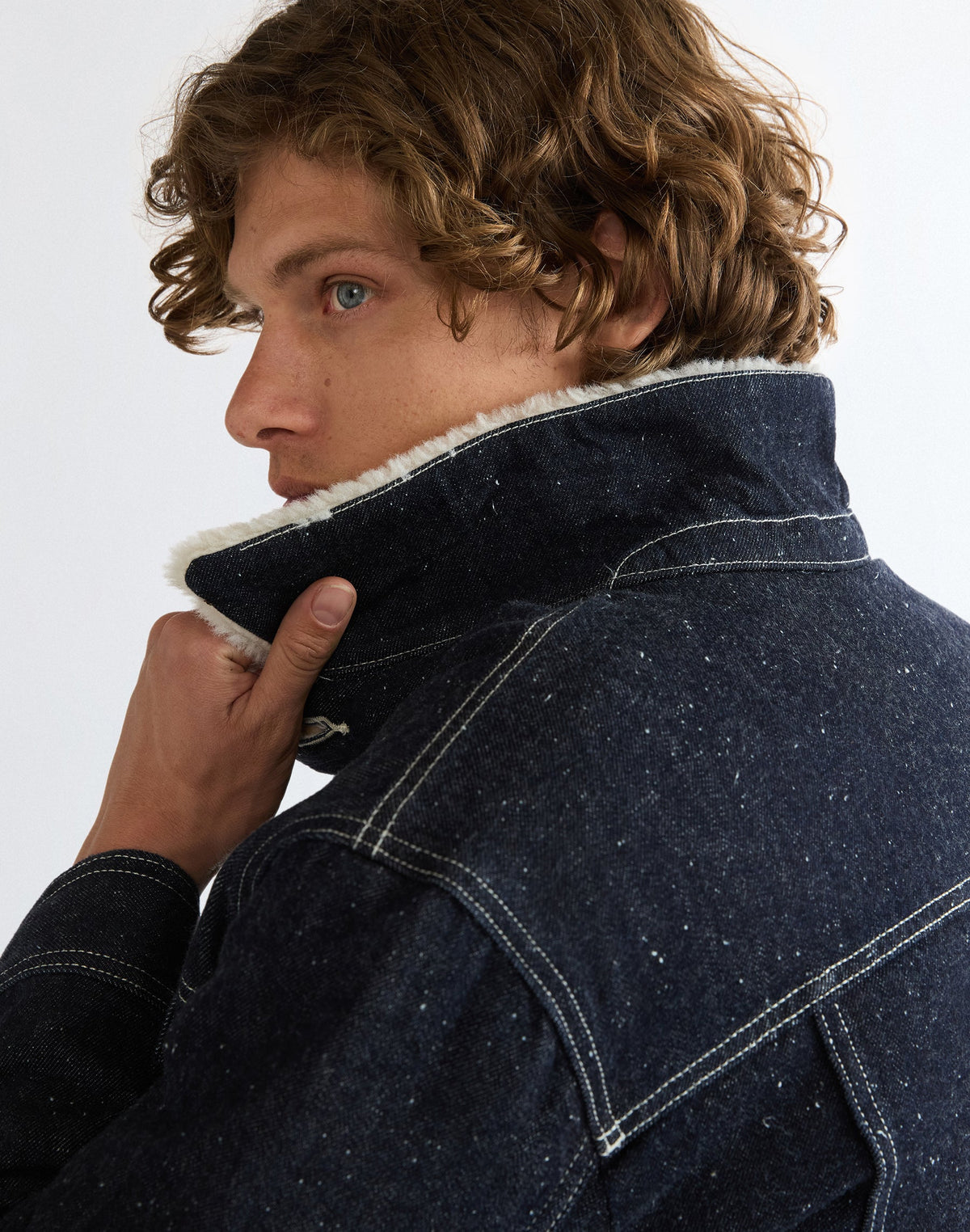 Jeansjacke Sherpa Anti Fit in Night Sky