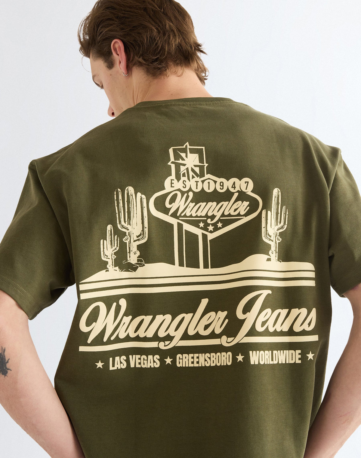 T-Shirt Vintage in Olive Night