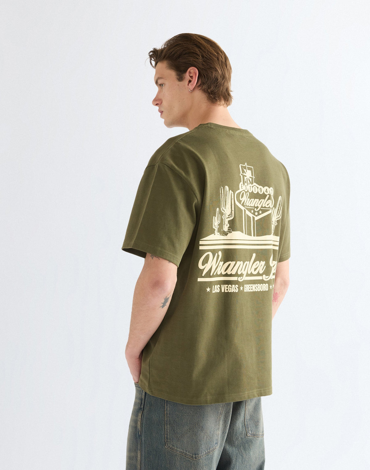 T-Shirt Vintage in Olive Night