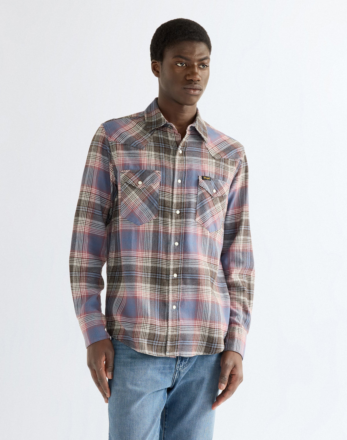 Langarmhemd Western in Soft Brown