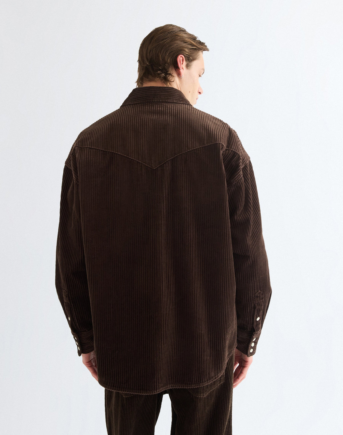 Langarmhemd Western in Coffee