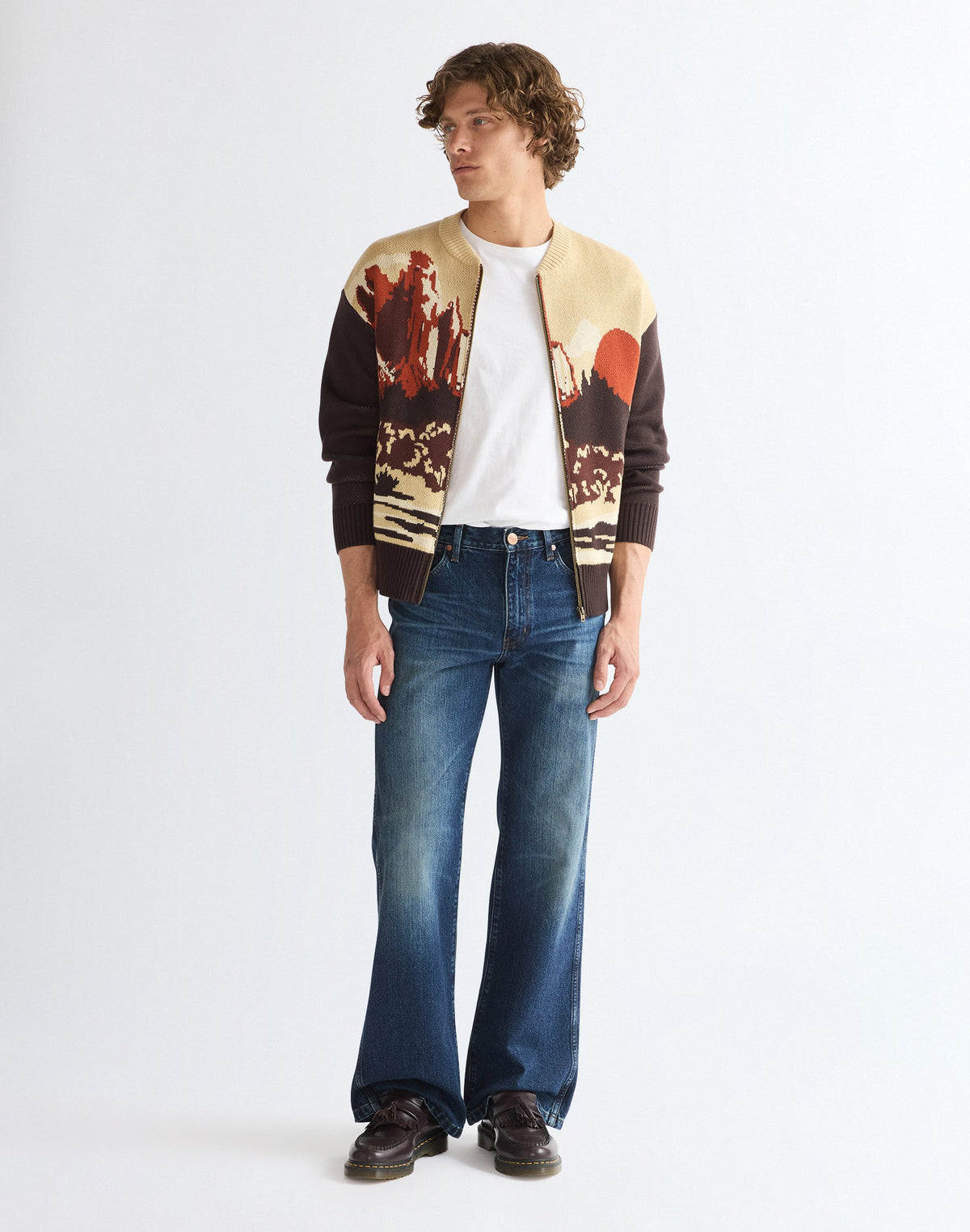 Strickjacke Full Zip in Desert Scenic