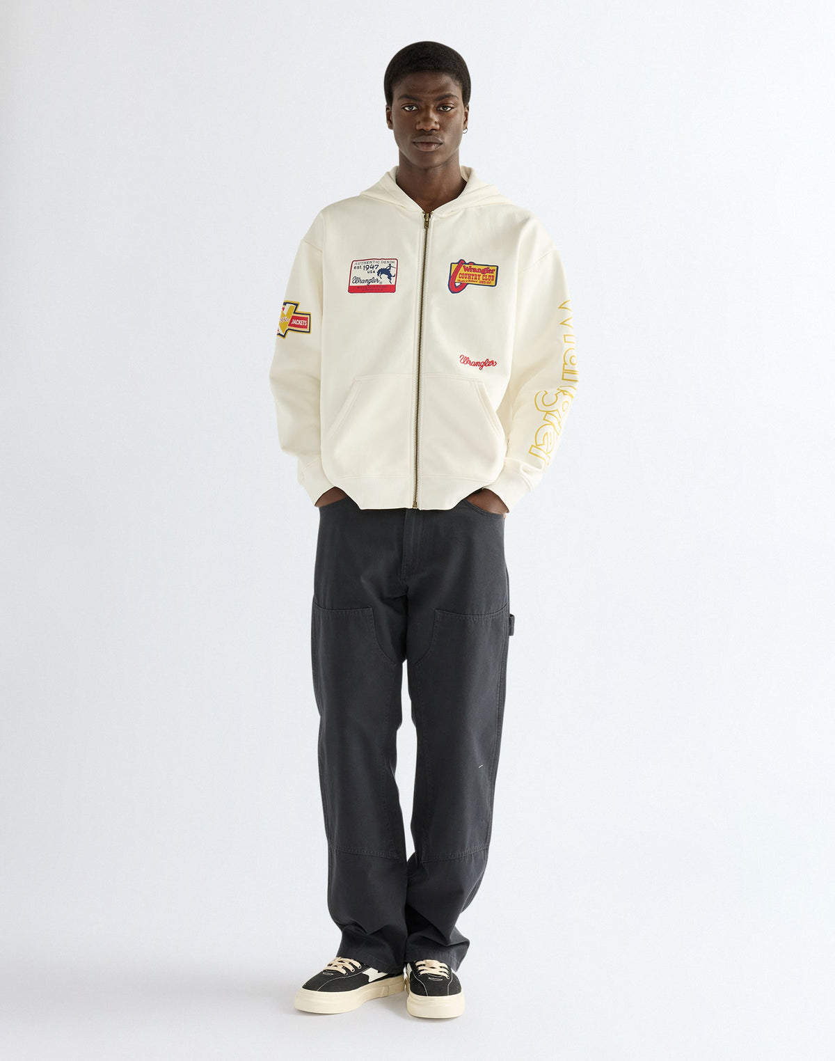 Kapuzenpullover Graphic Zip in Bright White
