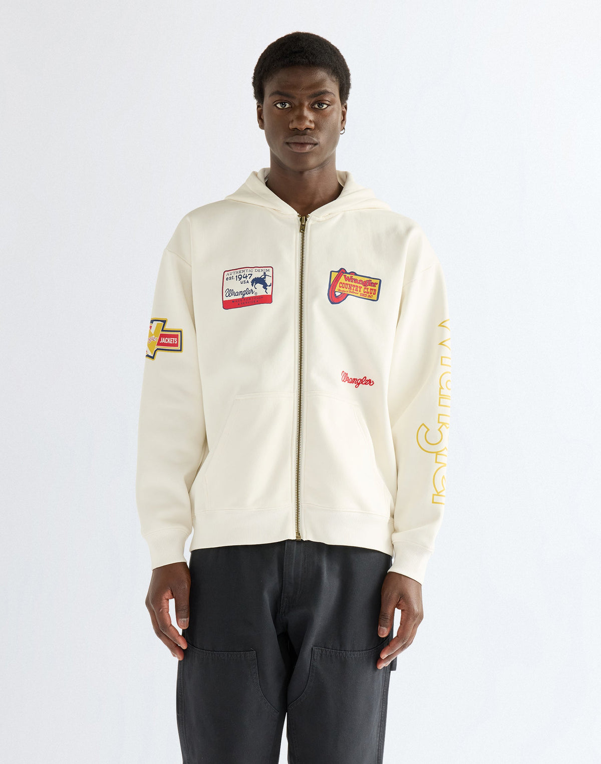 Kapuzenpullover Graphic Zip in Bright White