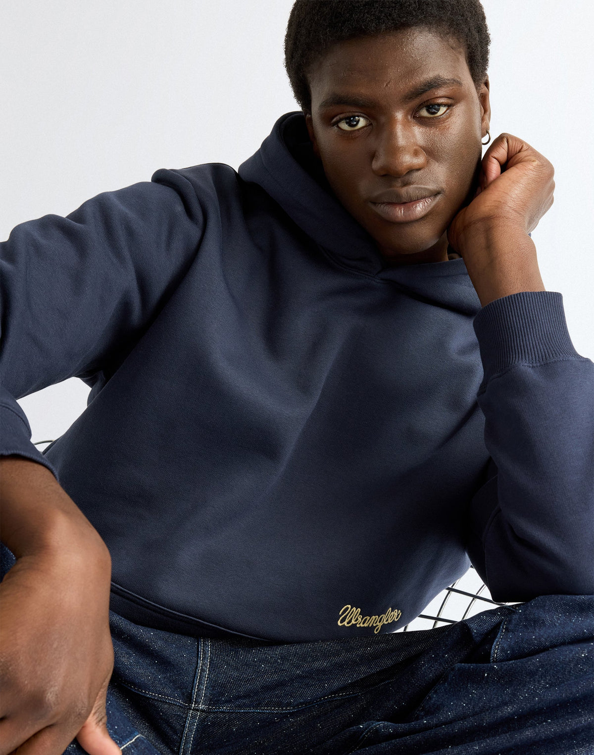 Kapuzenpullover Embroidery in Dark Sapphire