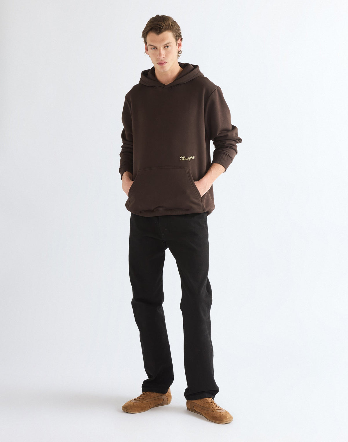 Kapuzenpullover Embroidery in Chocolate Torte