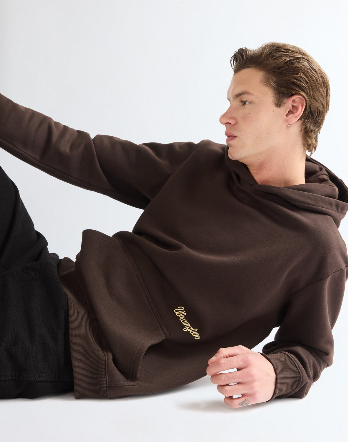 Kapuzenpullover Embroidery in Chocolate Torte