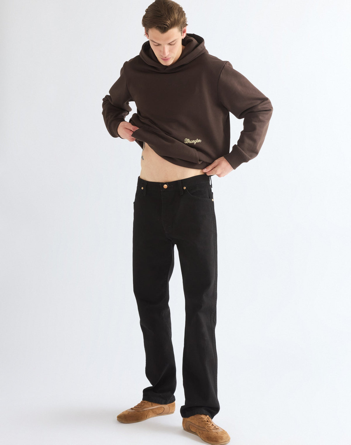 Kapuzenpullover Embroidery in Chocolate Torte