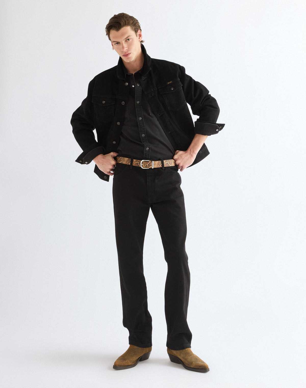 Jeansjacke Cowboy Cut in Shadow Black