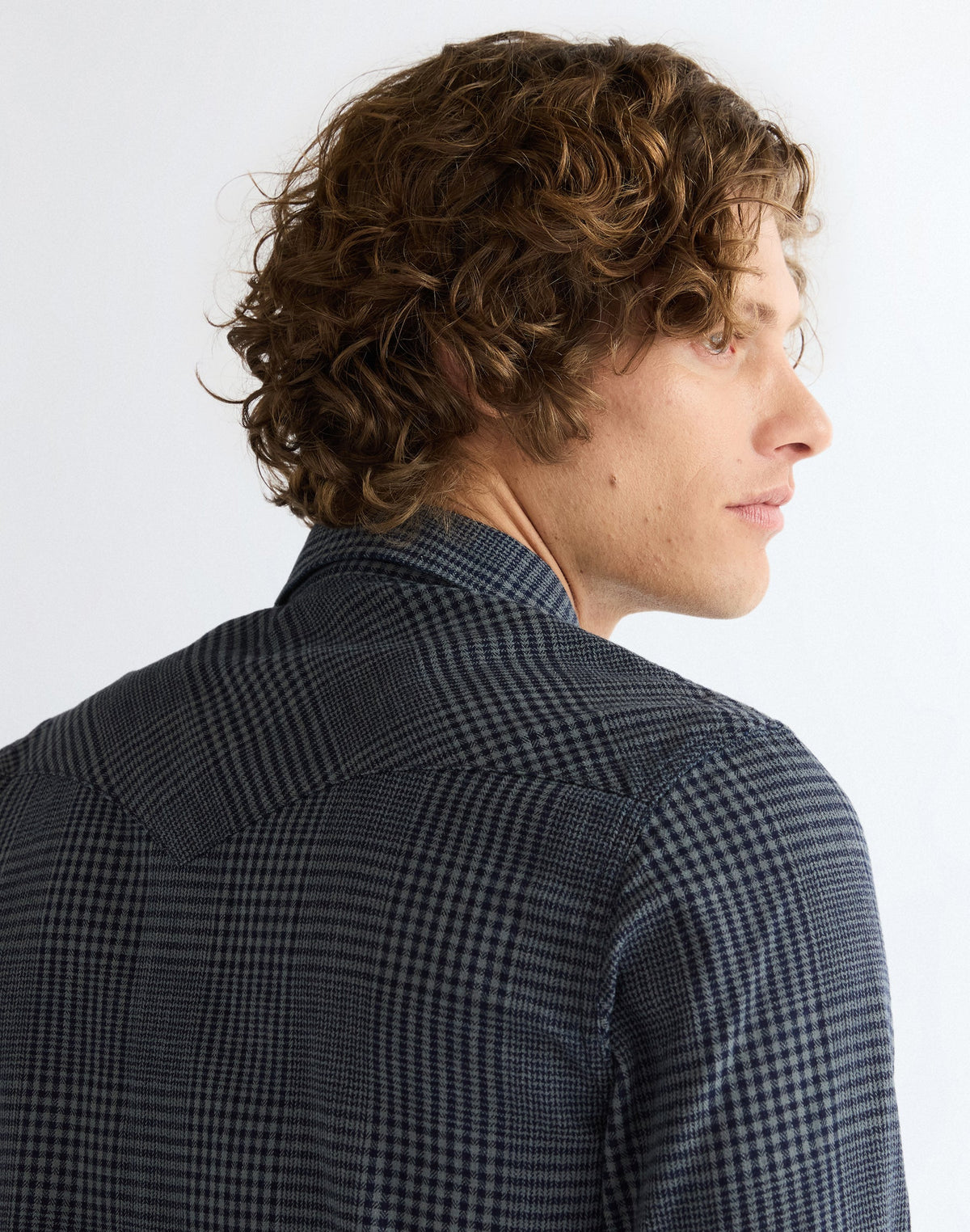 Langarmhemd Western in Healthered Indigo