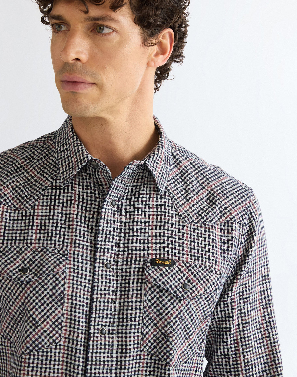Langarmhemd Western in Red Indigo