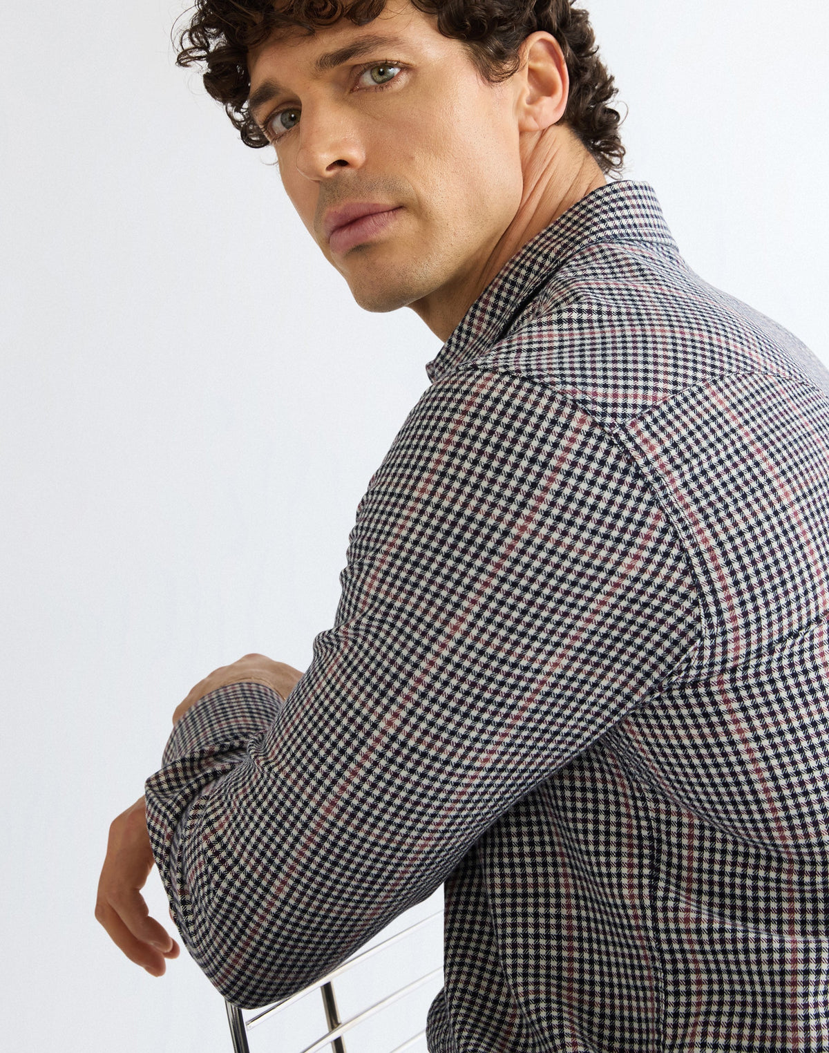 Langarmhemd Western in Red Indigo