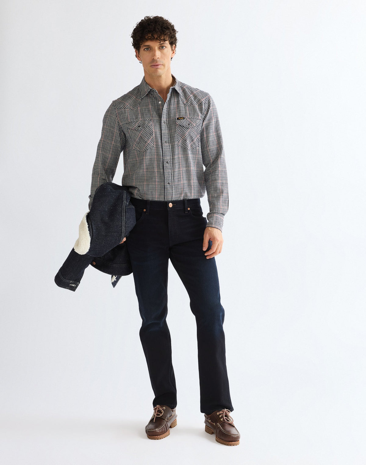 Langarmhemd Western in Red Indigo