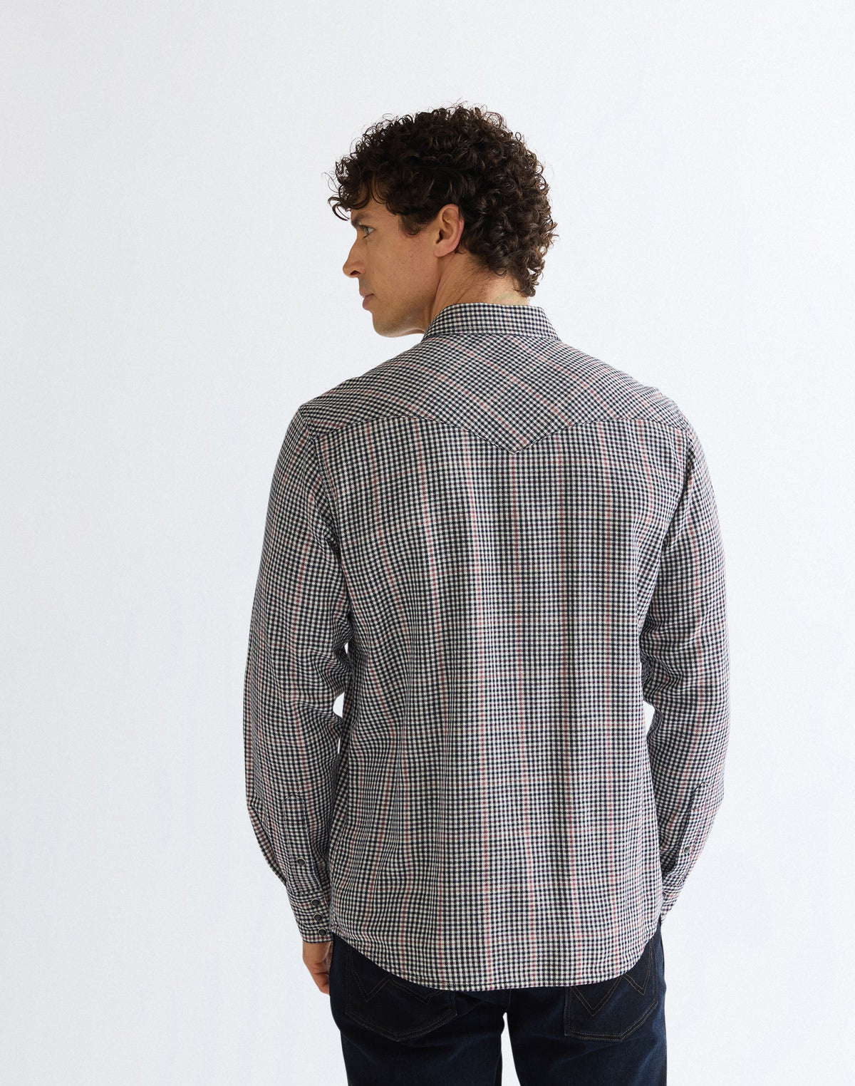 Langarmhemd Western in Red Indigo
