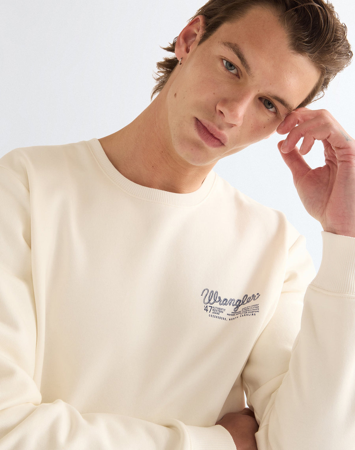 Sweatshirt Graphic Crew in Egret