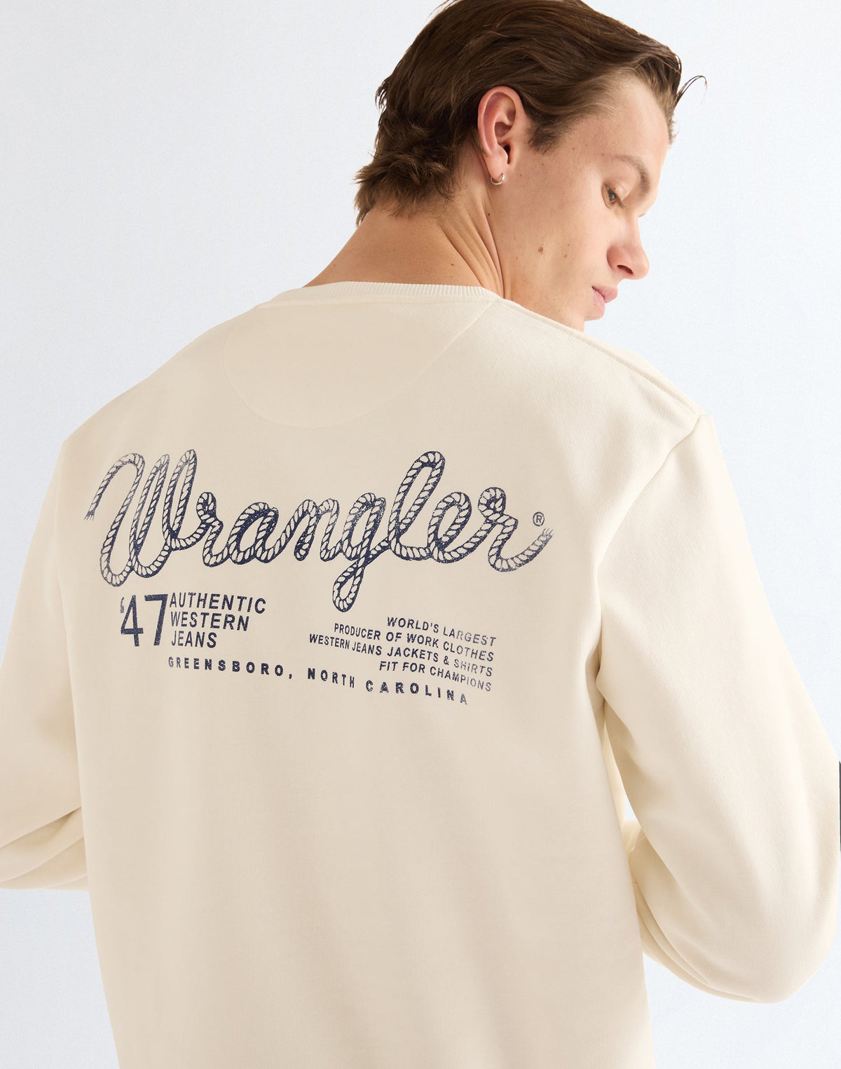 Sweatshirt Graphic Crew in Egret