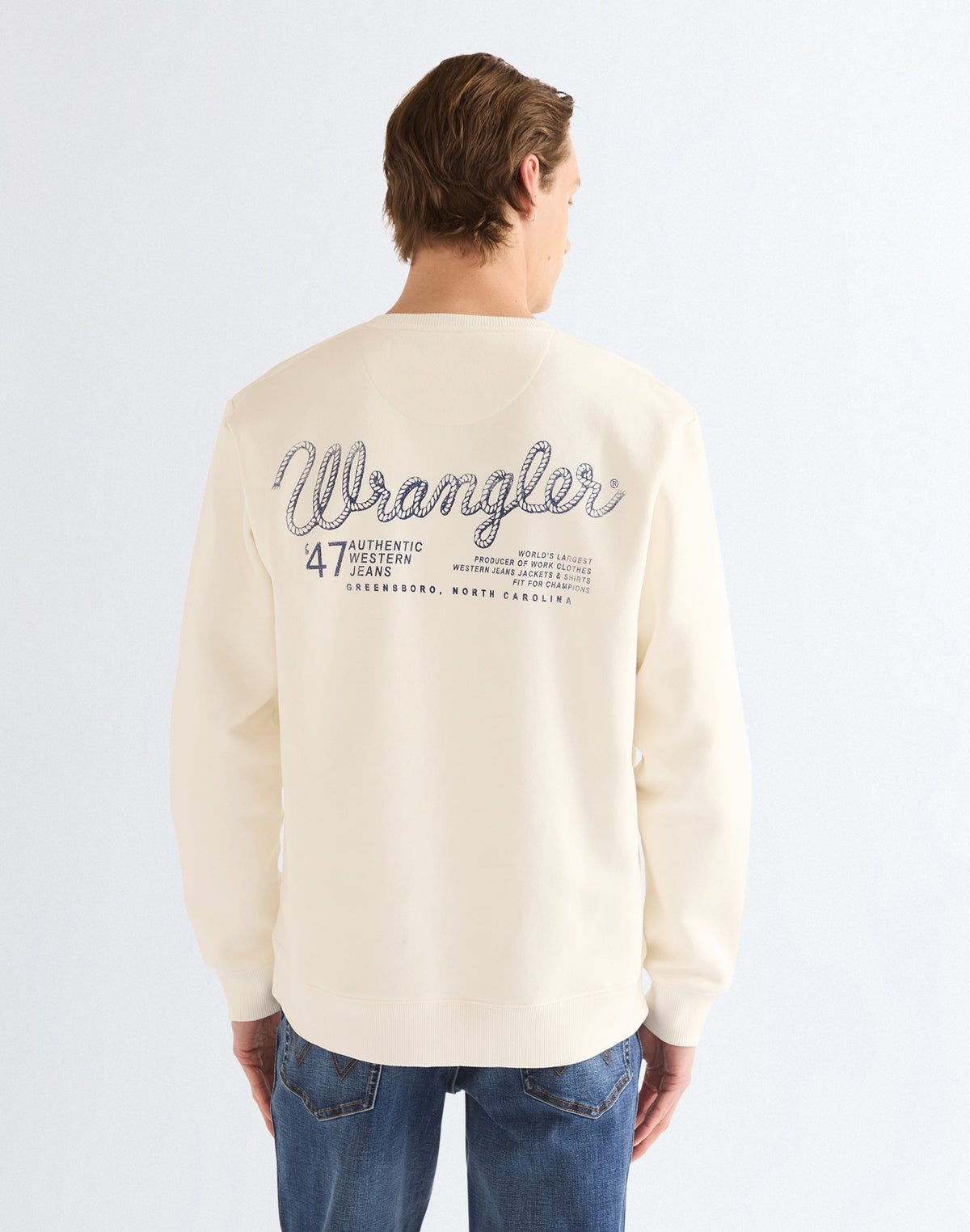 Sweatshirt Graphic Crew in Egret
