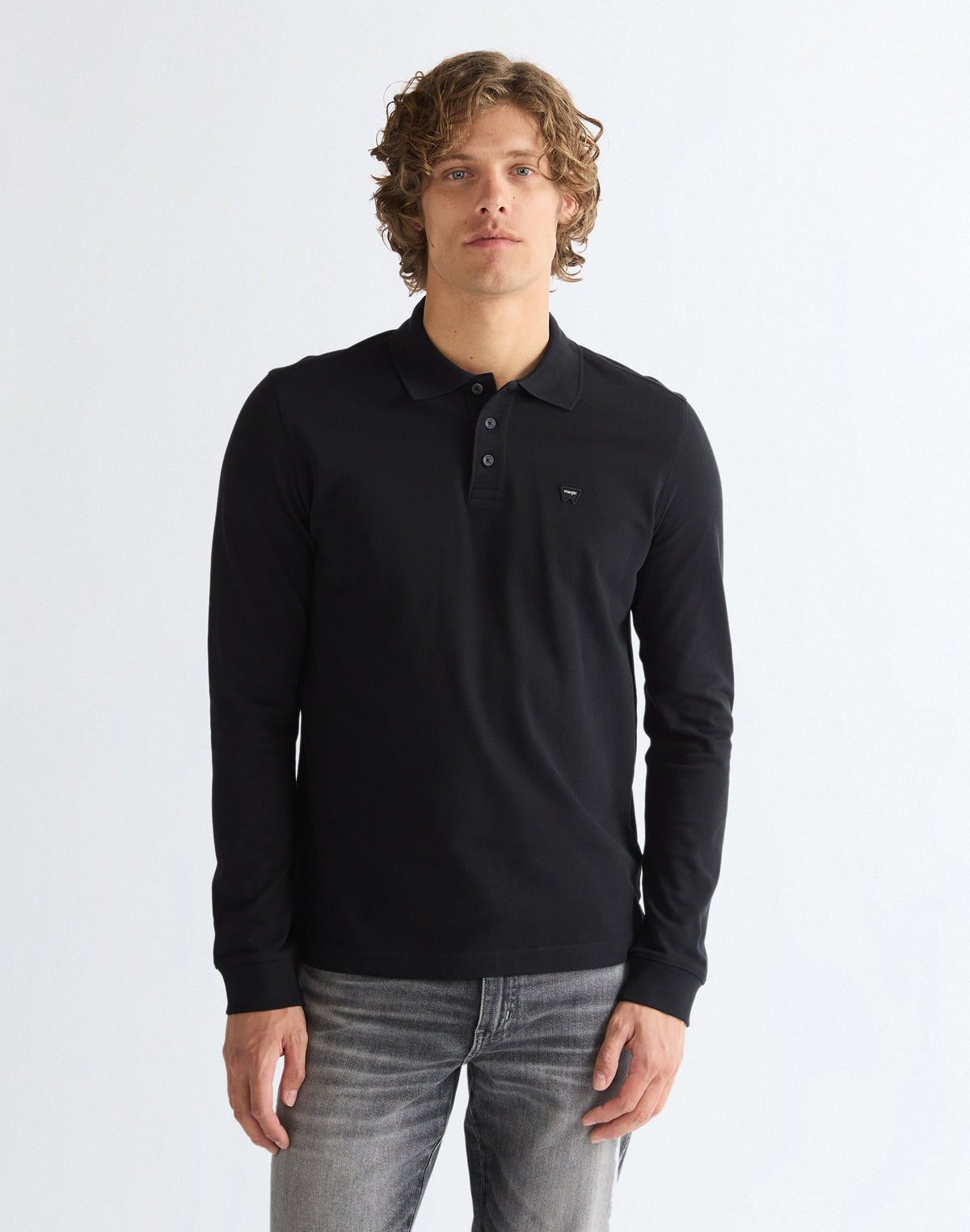 Langarmpolo Polo in Black
