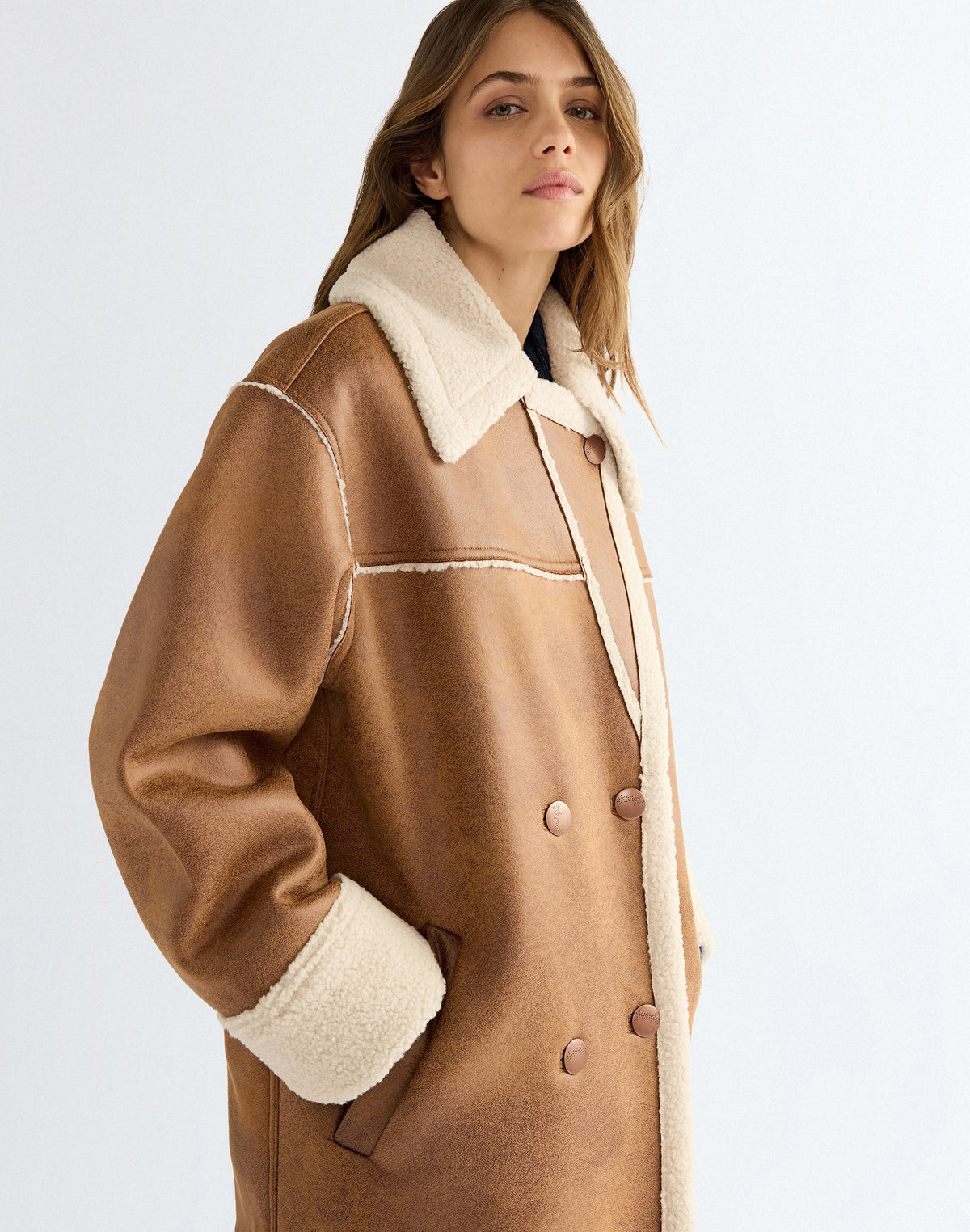 Wintermantel Wrange in Medium Brown