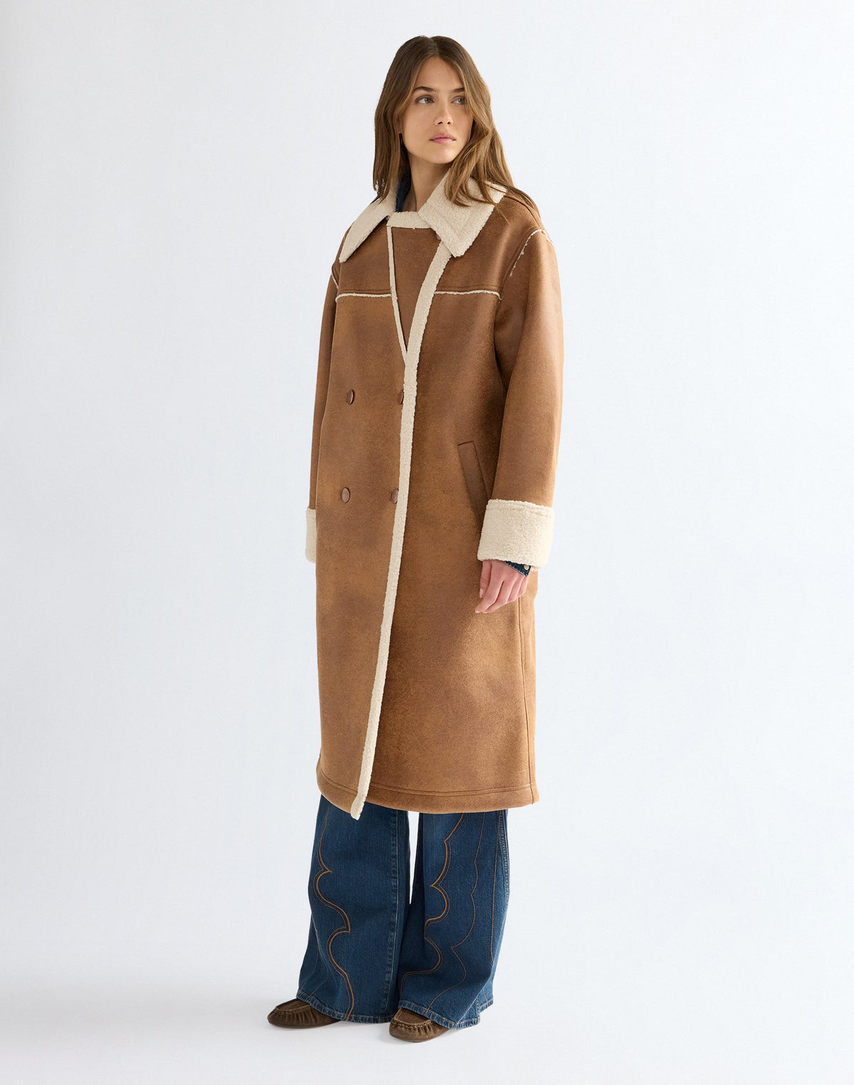 Wintermantel Wrange in Medium Brown