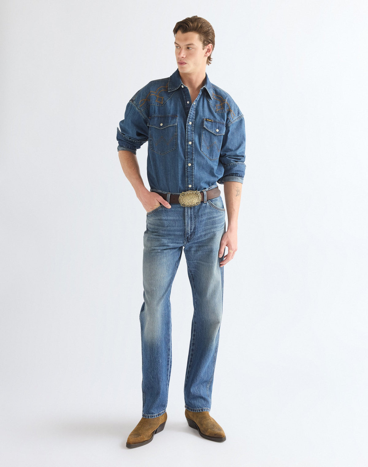 Gürtel Oversized Buckle in Dark Brown