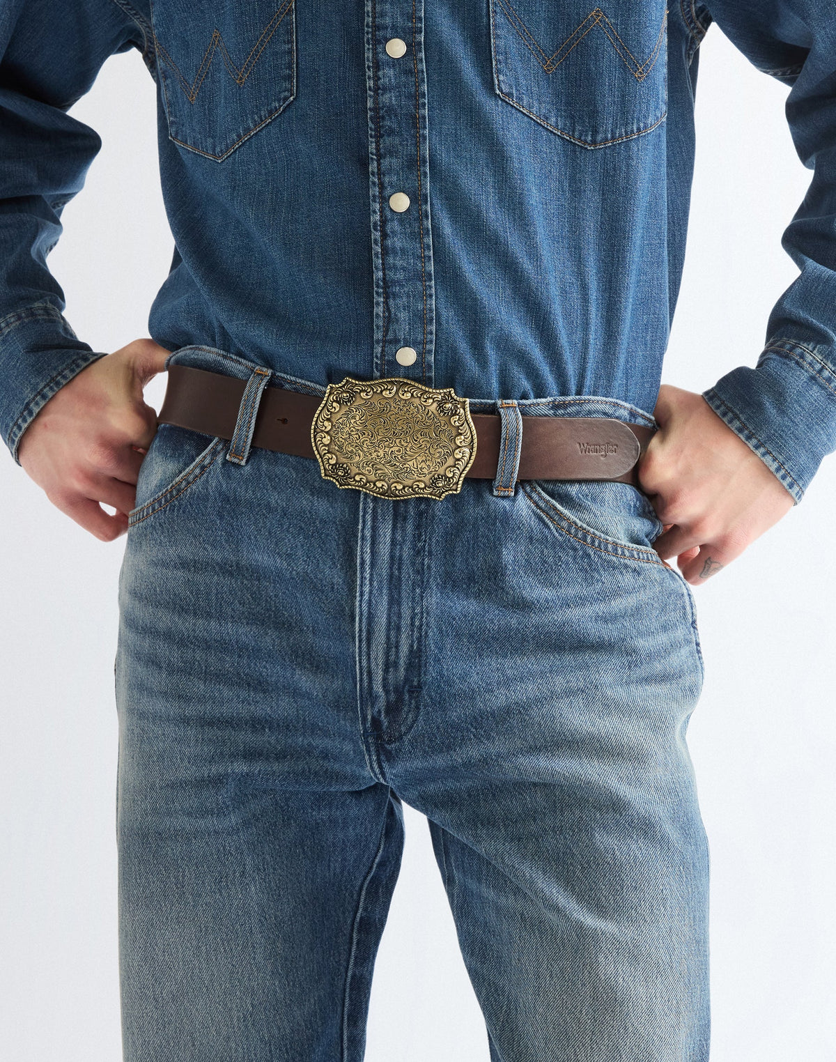 Gürtel Oversized Buckle in Dark Brown
