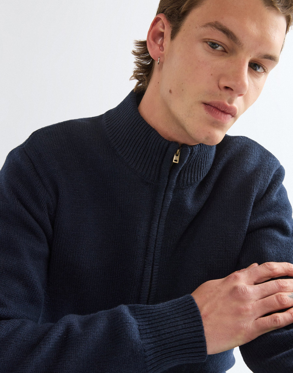 Pullover Quarter Zip in Dark Sapphire