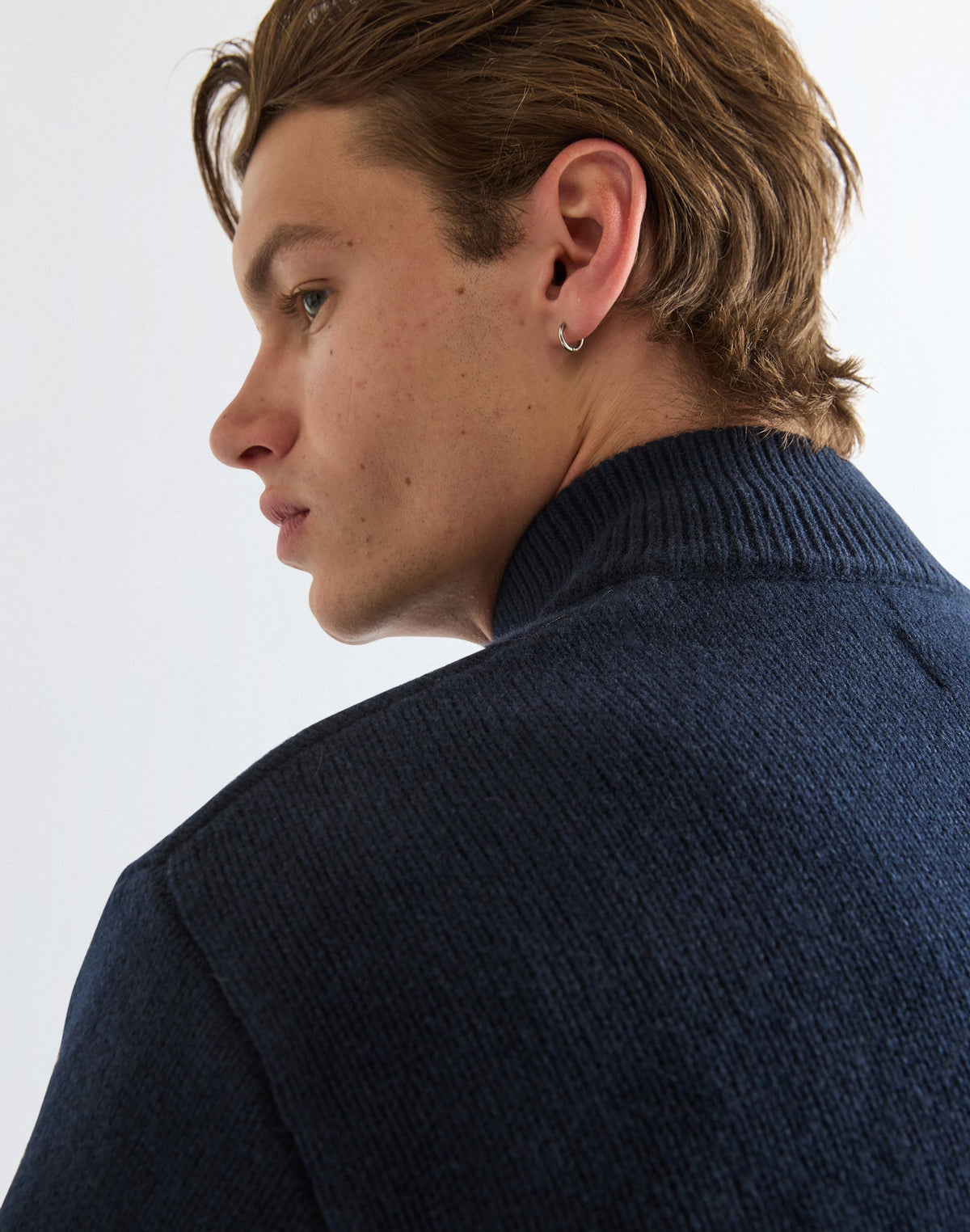 Pullover Quarter Zip in Dark Sapphire