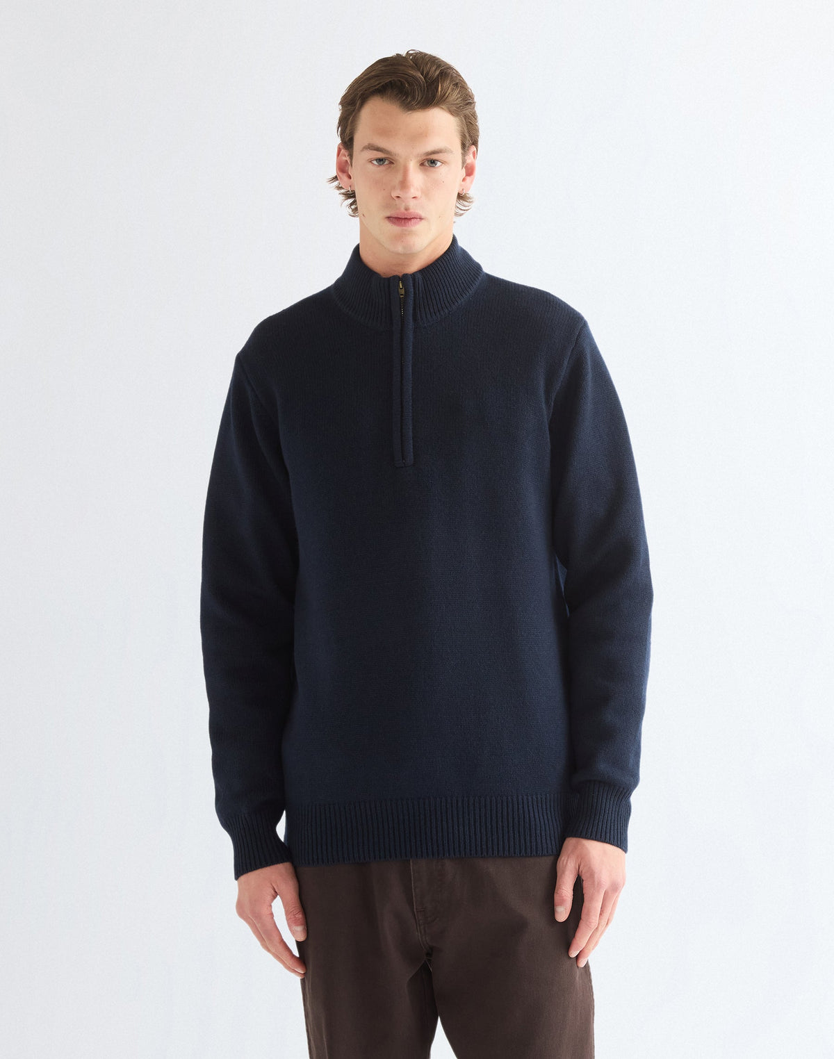 Pullover Quarter Zip in Dark Sapphire