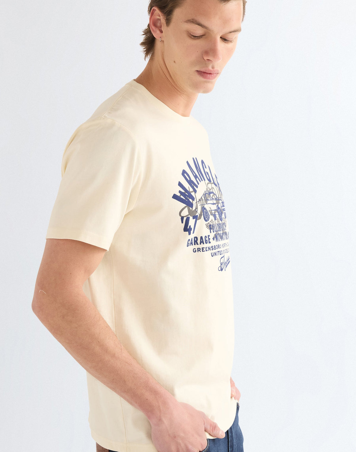 T-Shirt Americana in Antique White