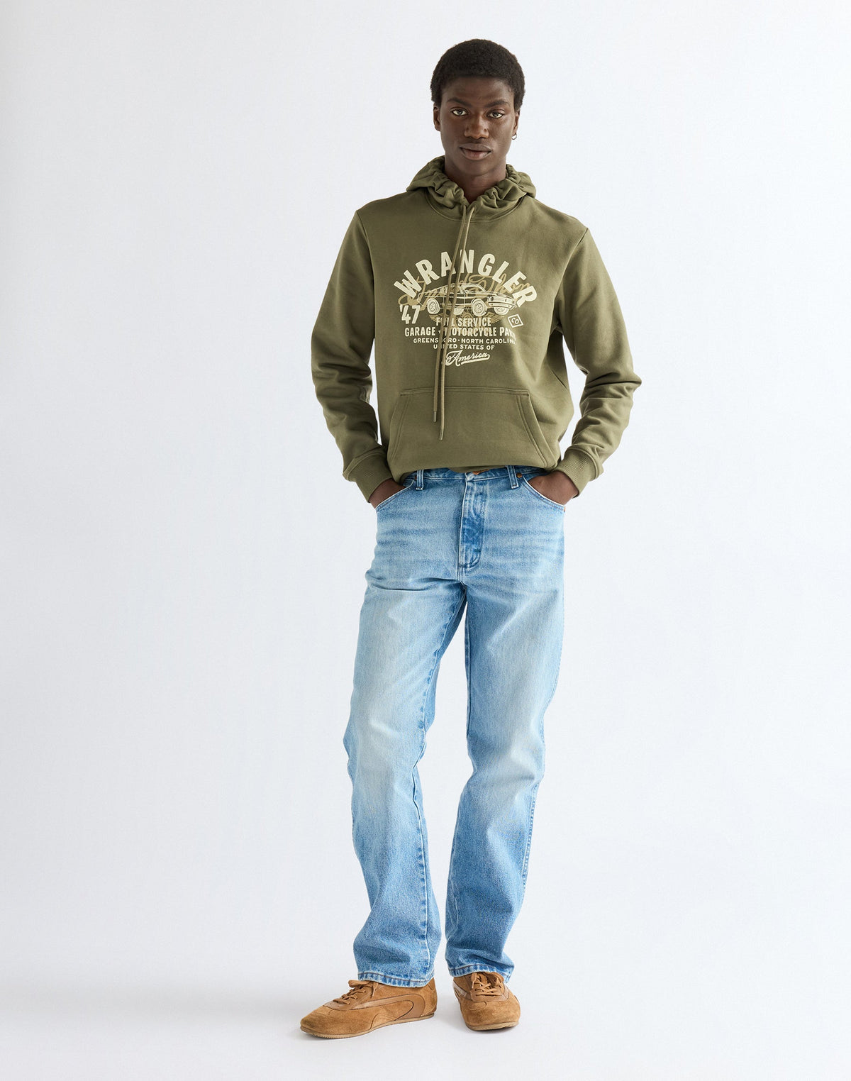 Kapuzenpullover Americana in Olive Night
