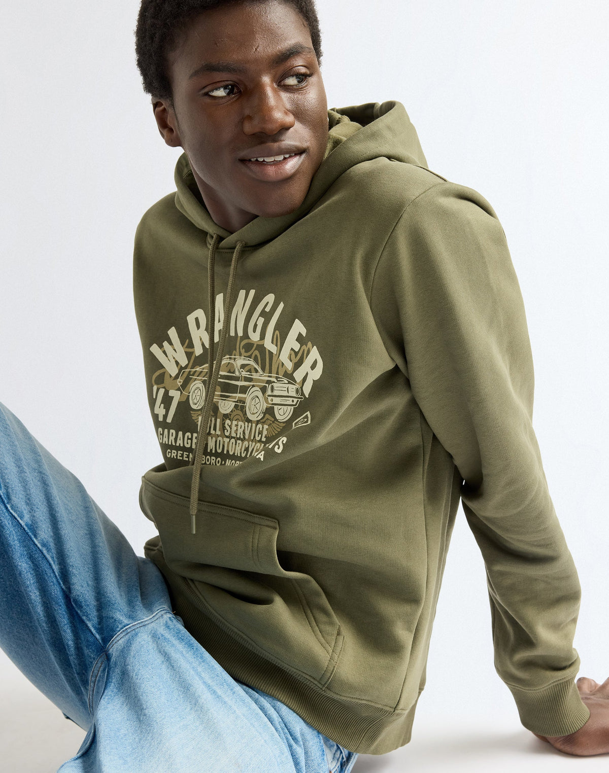 Kapuzenpullover Americana in Olive Night