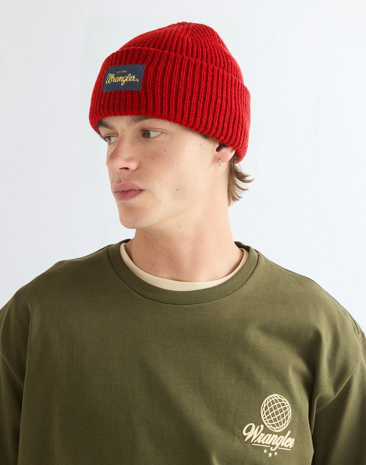 Mütze Ribbed Wool in Red