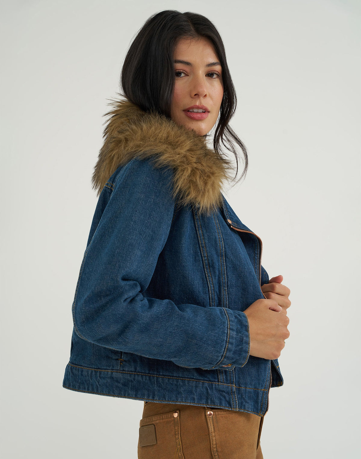 Jeansjacke Moto in Denim