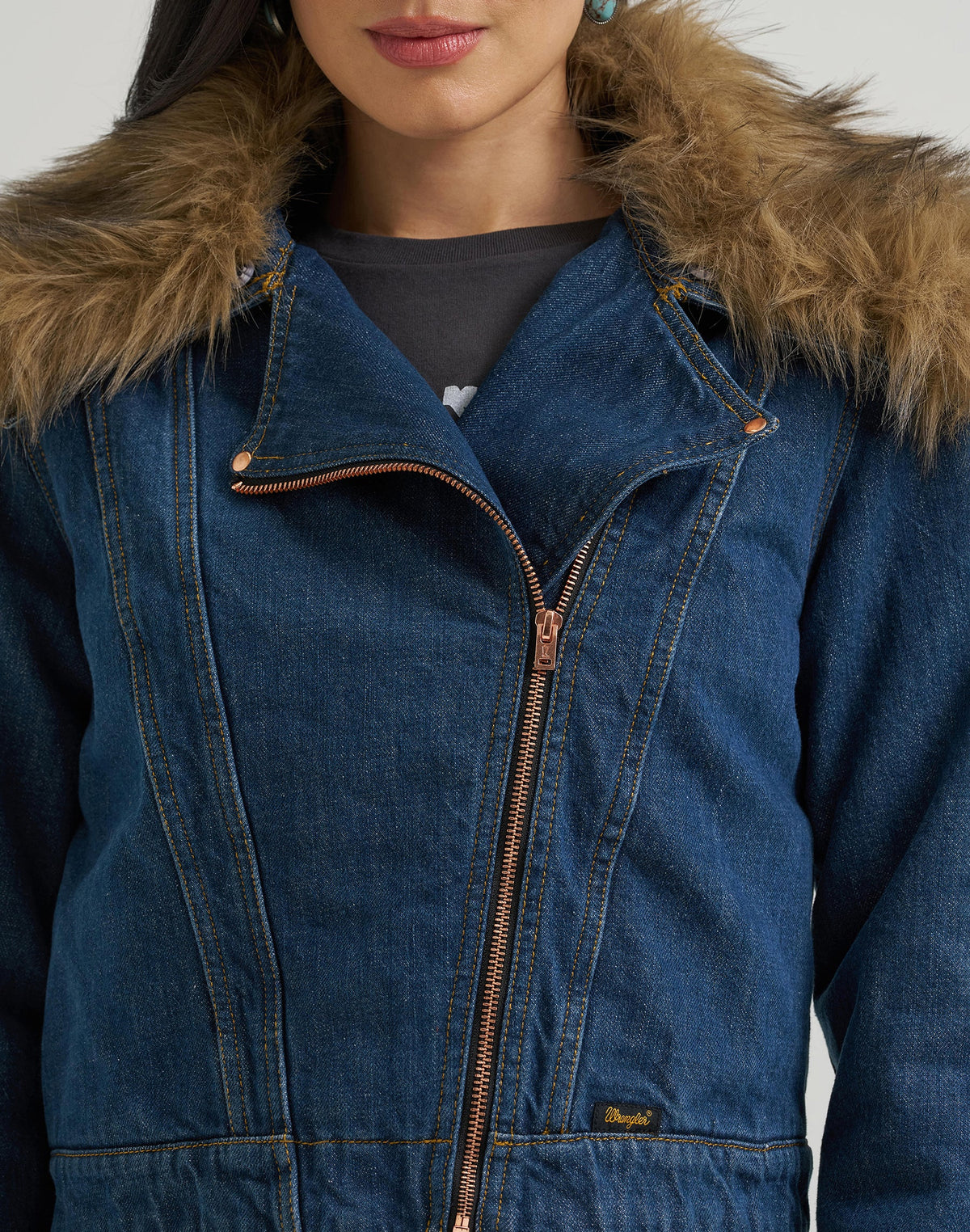 Jeansjacke Moto in Denim