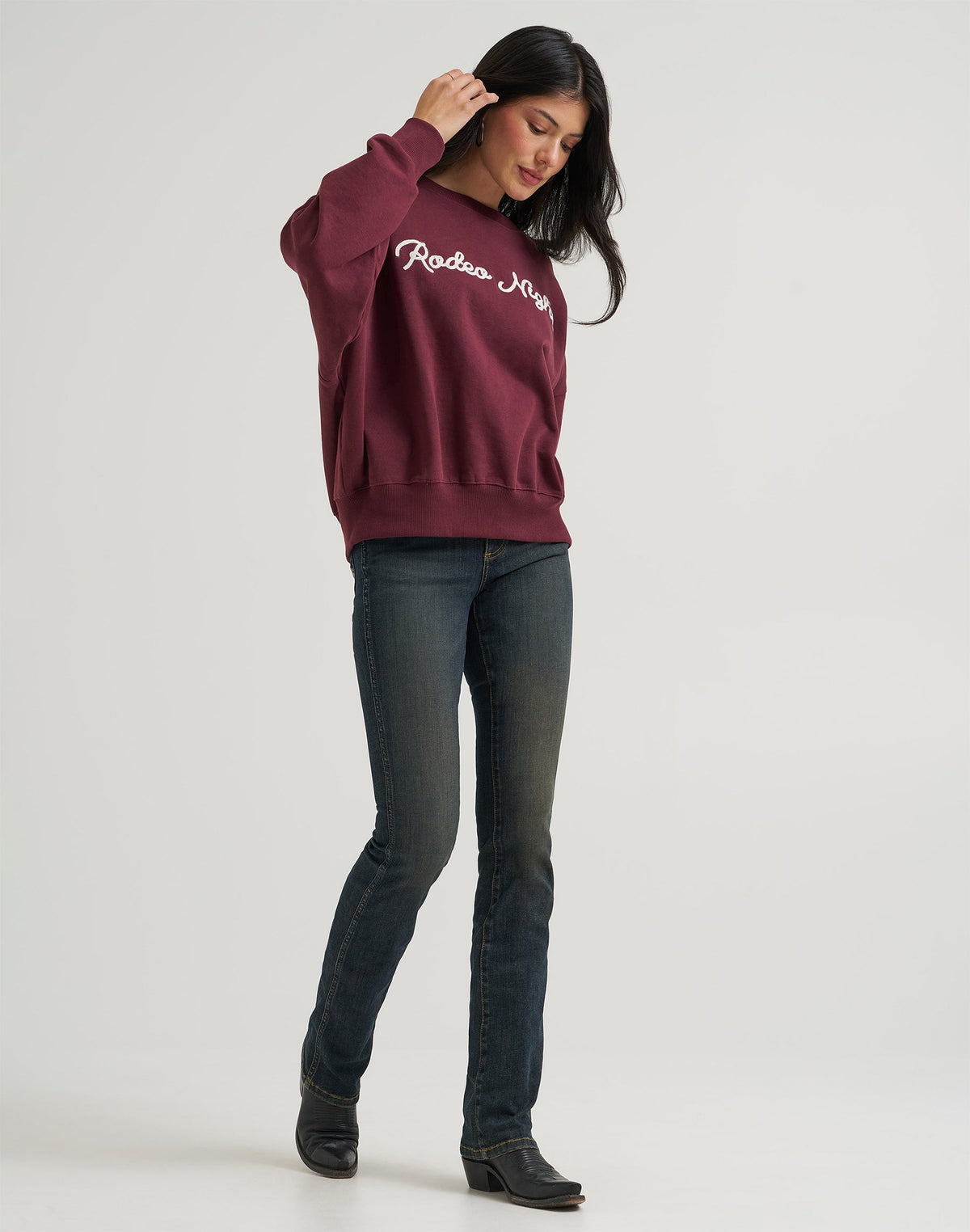 Sweatshirt Rodeo Night in Burgundy