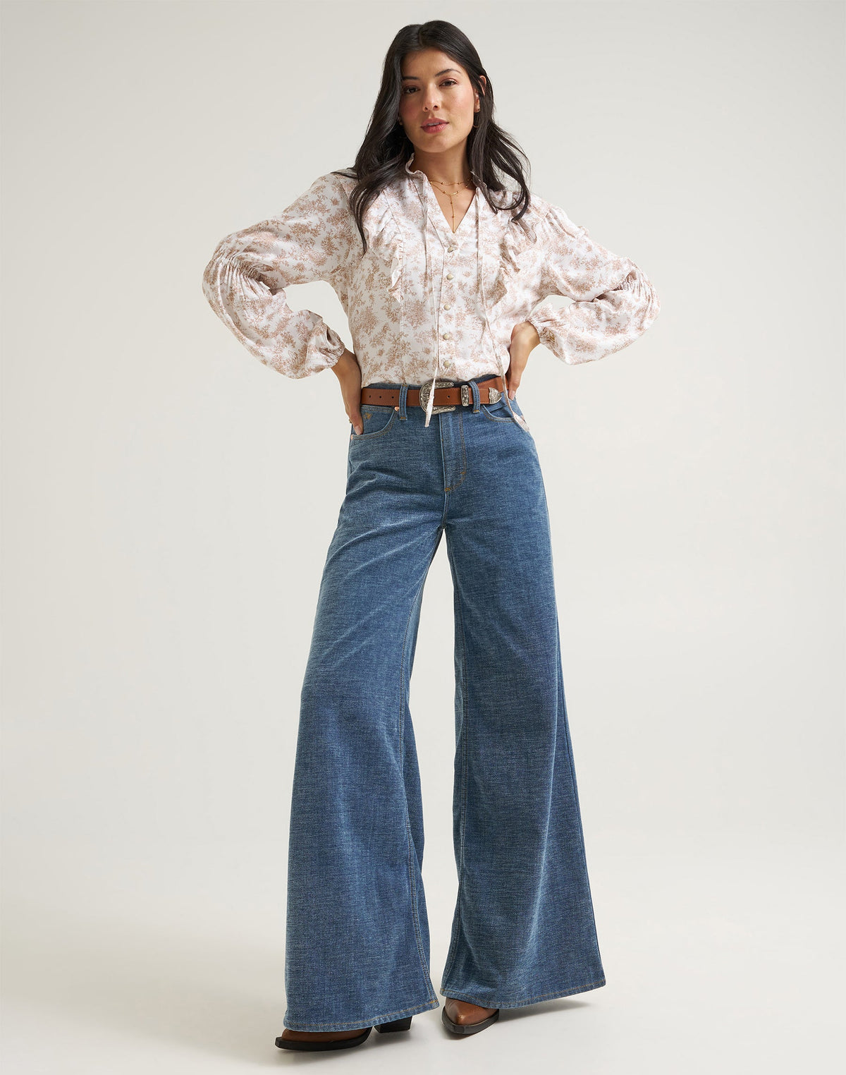 Jeans Cheeky Wide Leg in Indigo Chenille