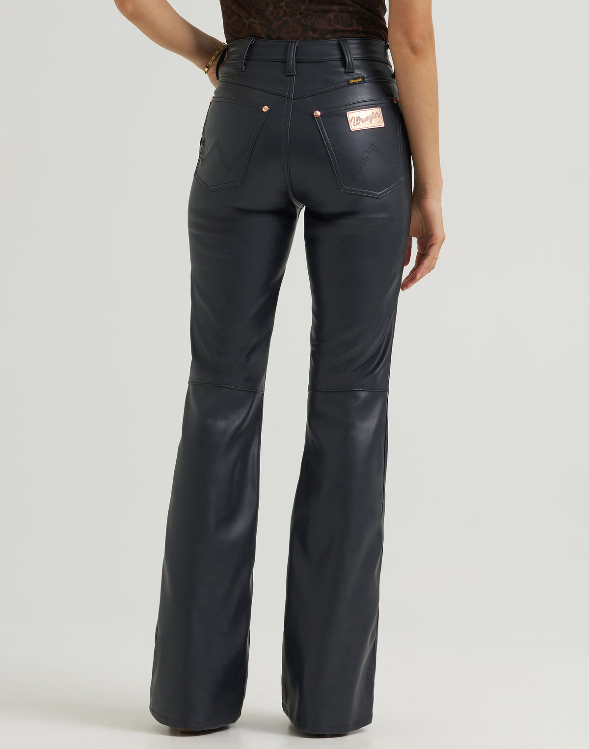 Hose Lainey Flare in Onyx Faux Leather