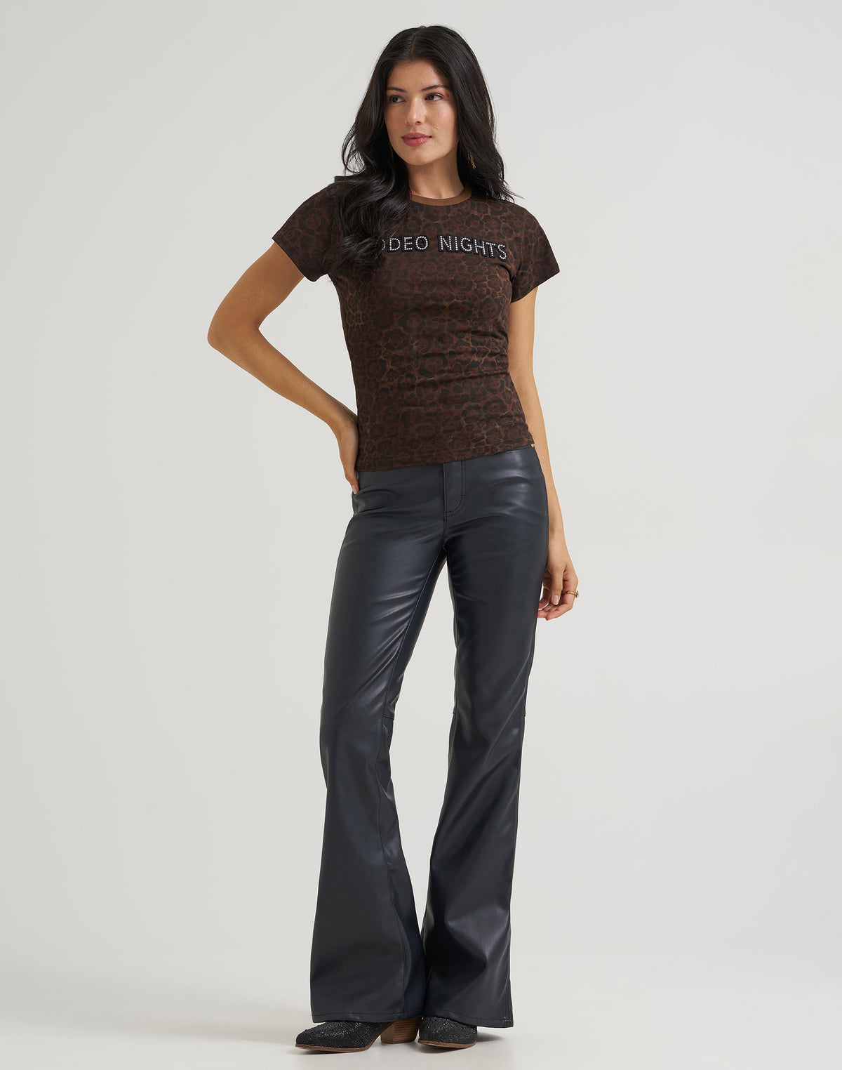 T-Shirt Rodeo Nights in Leopard Print