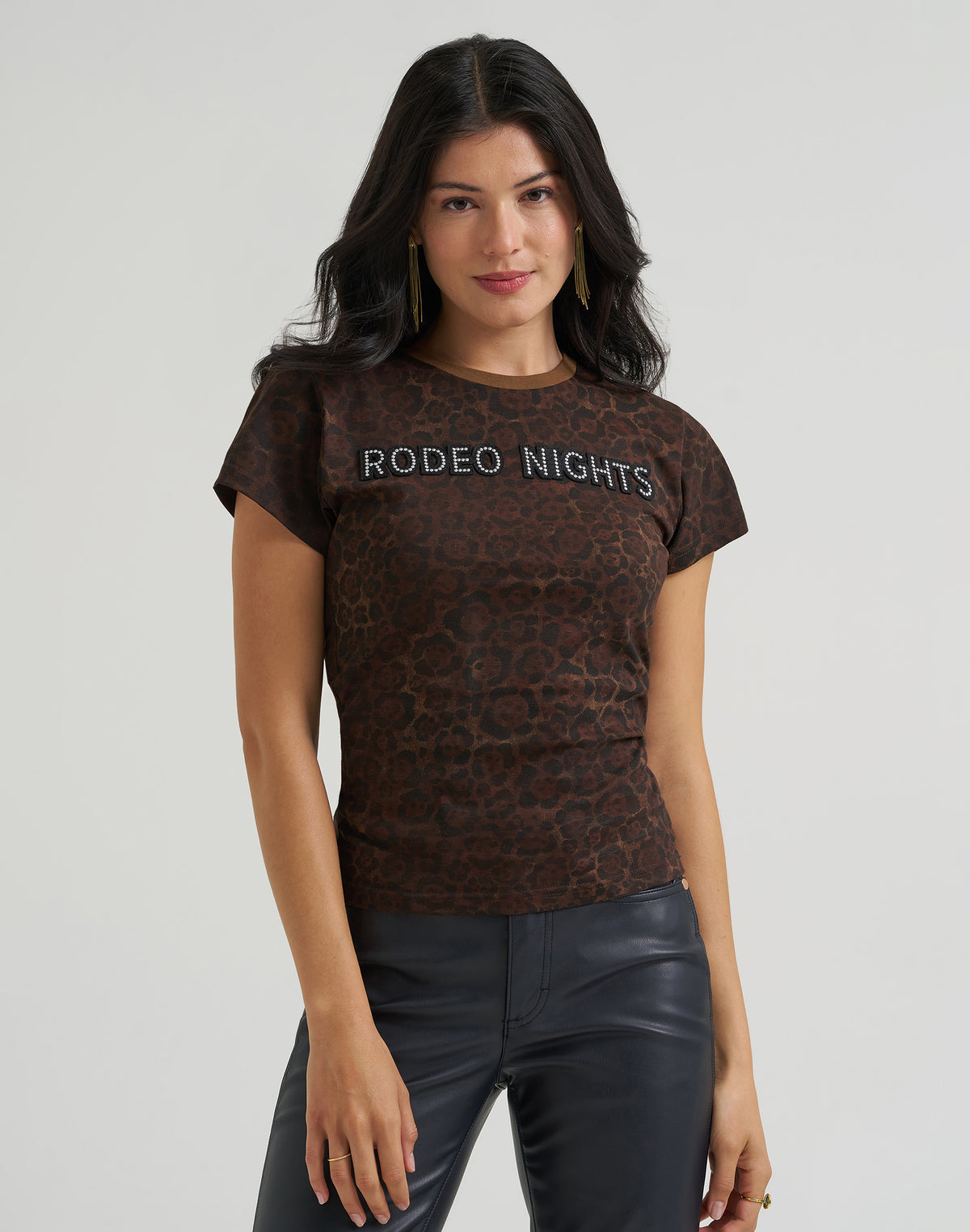 T-Shirt Rodeo Nights in Leopard Print