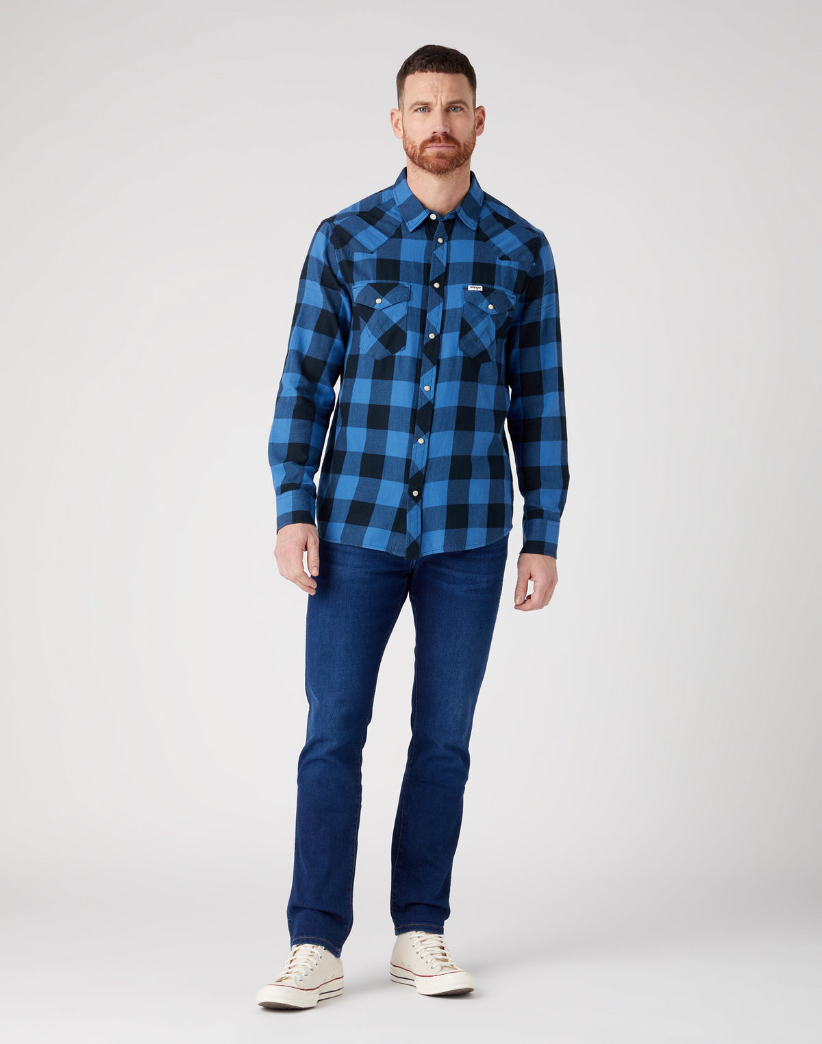 LS Western Shirt in Federal Blue