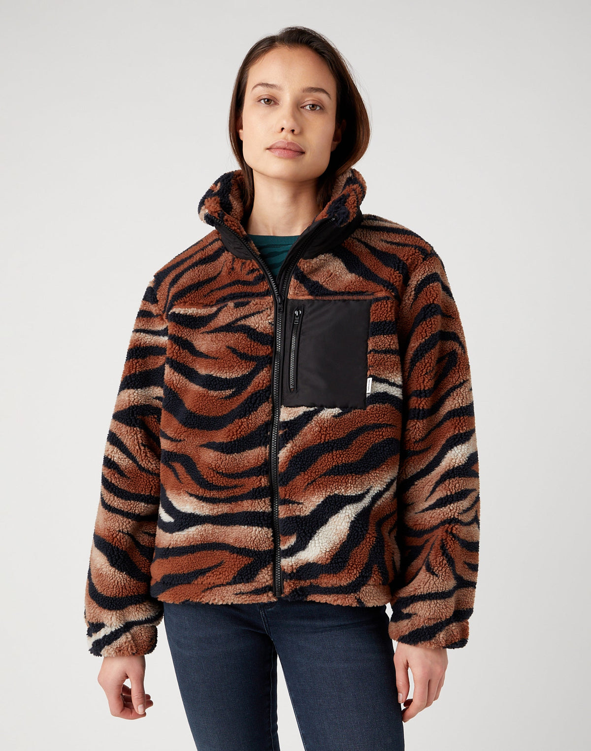 Sherpa Zip Through in Pony Brown