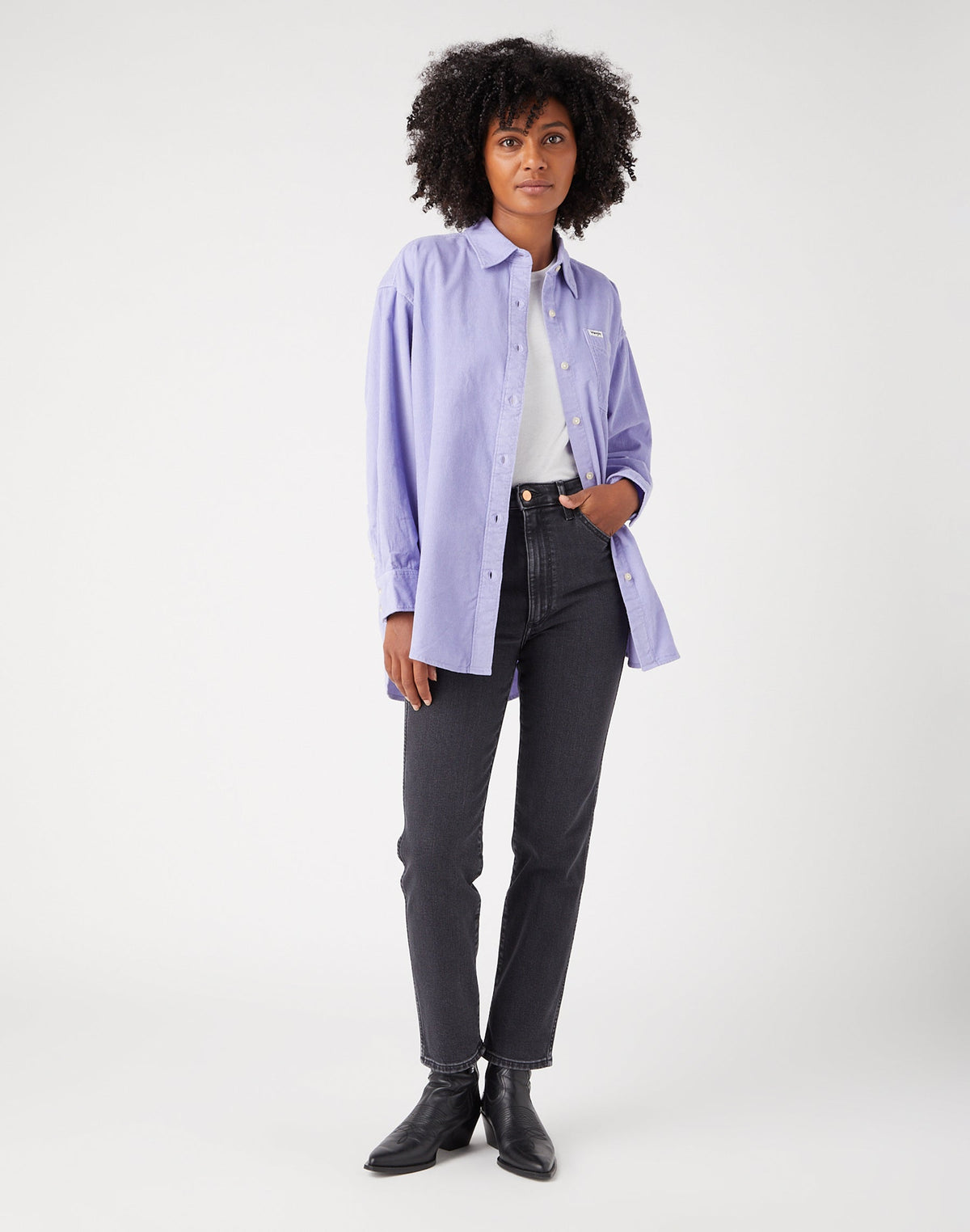 Corduroy Shacket in Sweet Lavender
