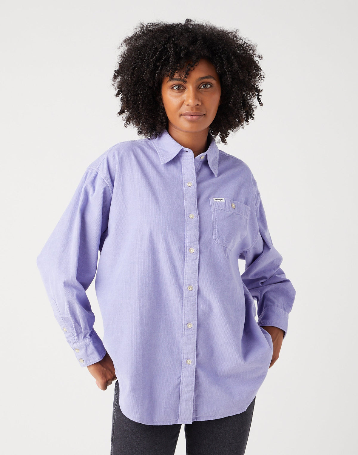 Corduroy Shacket in Sweet Lavender