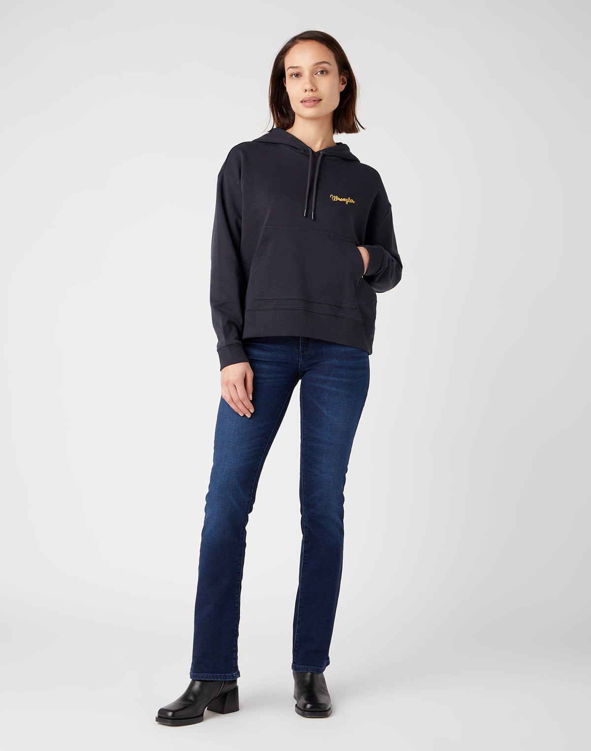 Regular Hoodie in Faded Black